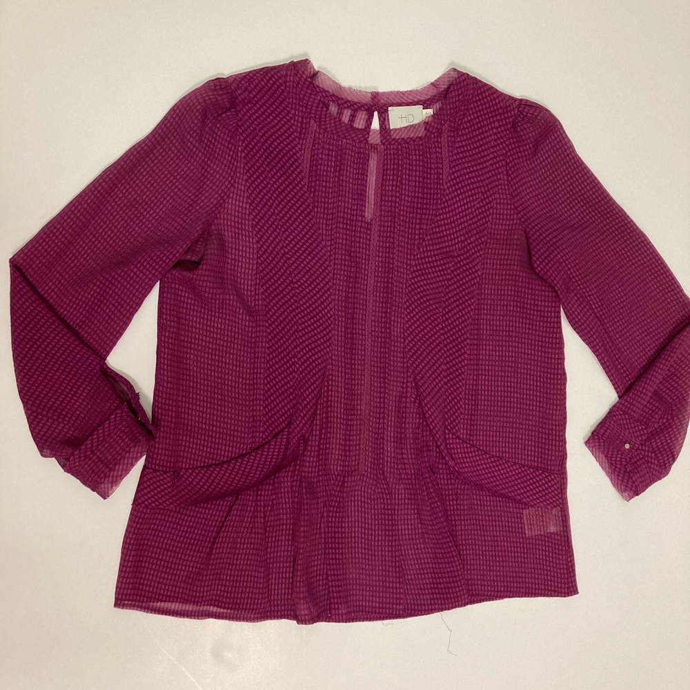 Anthropologie Burgundy (with block print)